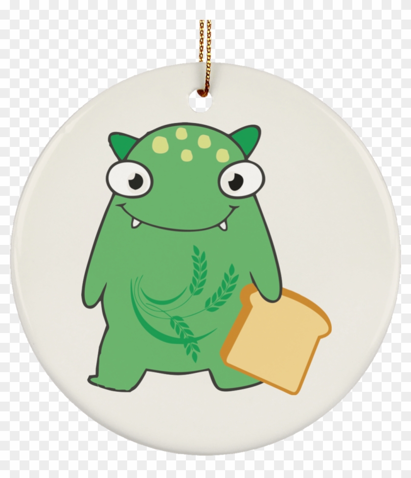 Celiac Disease Monster Ceramic Circle Ornament - Cartoon #778781