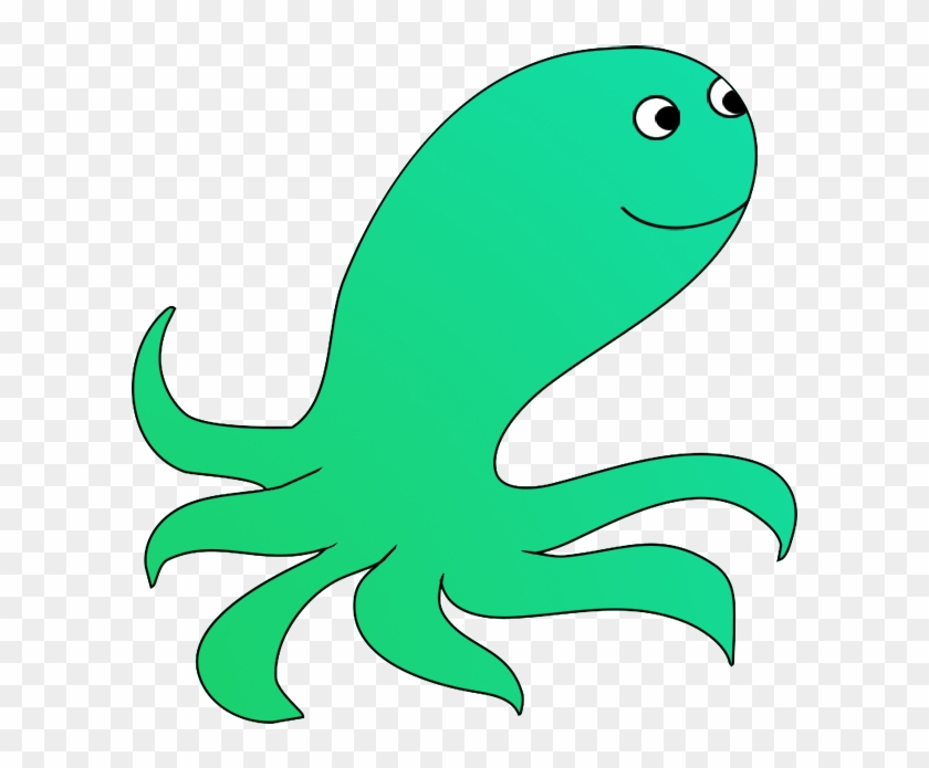 Funny Cartoon Octopus Png, Green Cartoon Octopus Png - Cartoon #778854