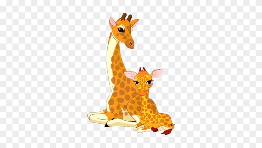 Beautiful Giraffe Cartoons Baby Giraffe Cartoon Clip - Jirafa Y Bebe Animada #779081