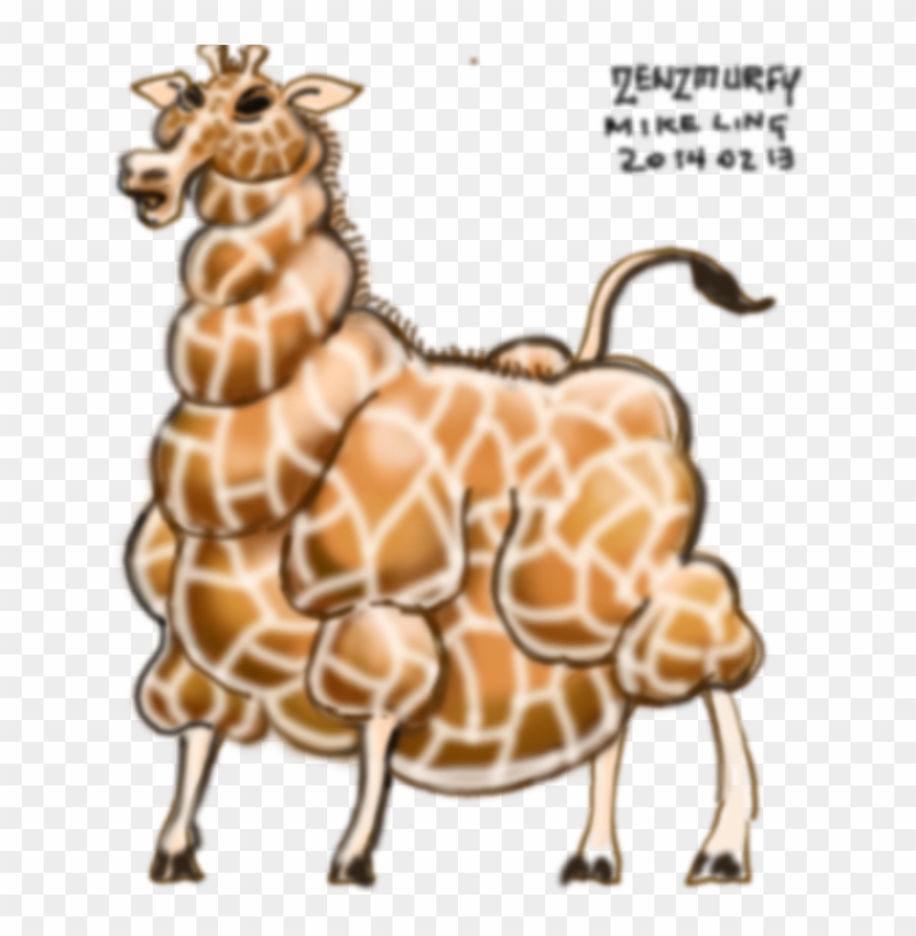 Fat Giraffe By Zenzmurfy On Deviantart - Draw A Fat Giraffe #779132