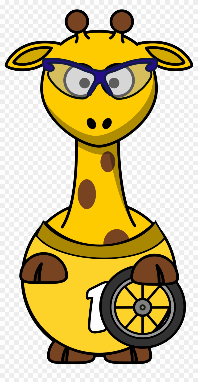 Giraffe Cyclist - Cartoon Giraffe #779378