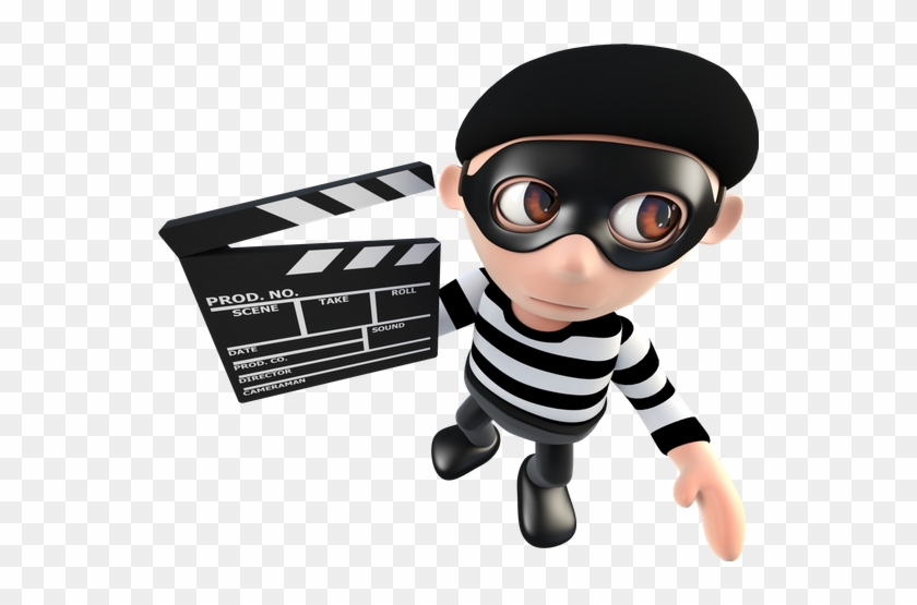3d Funny Cartoon Burglar Thief Character Holding A - Trophy Thief #779408