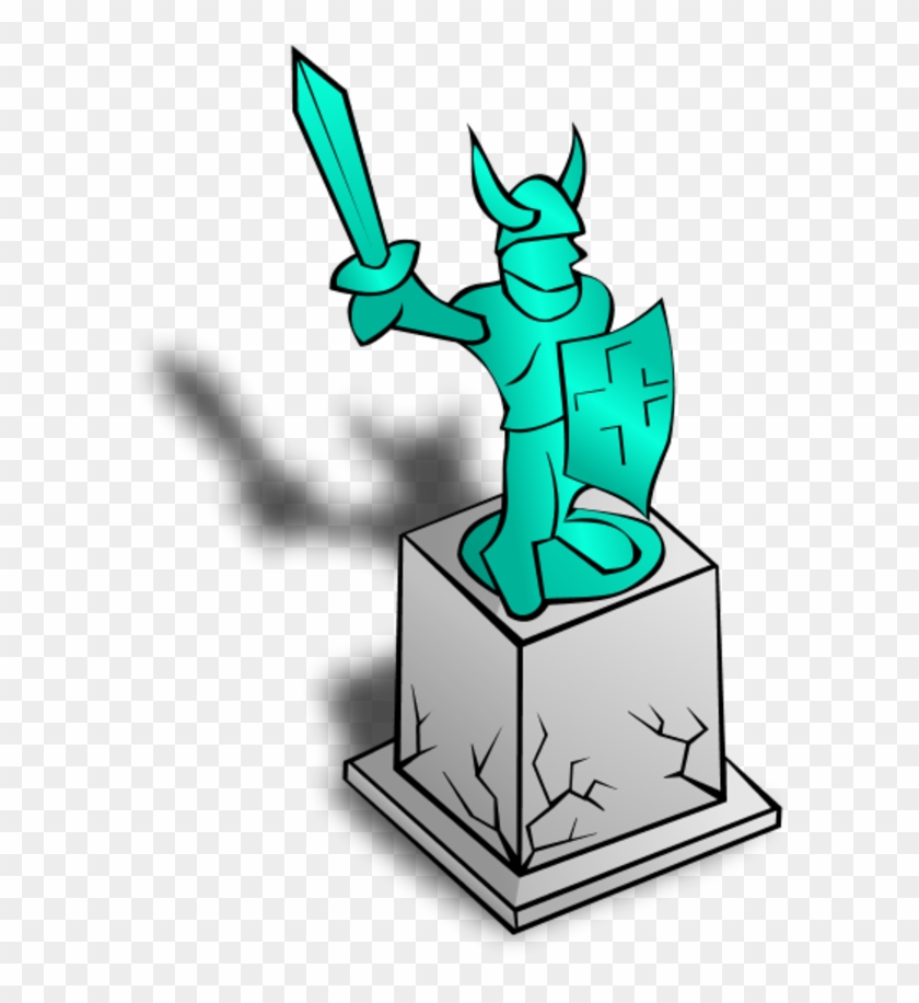 Knight Statue Holding Sword And Shield Vector Clip - Statue Clip Art #779507