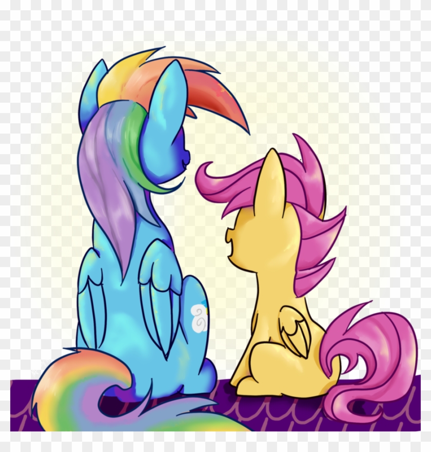 Rainbow And Scoots By Shiro-jinja - Cartoon #779581
