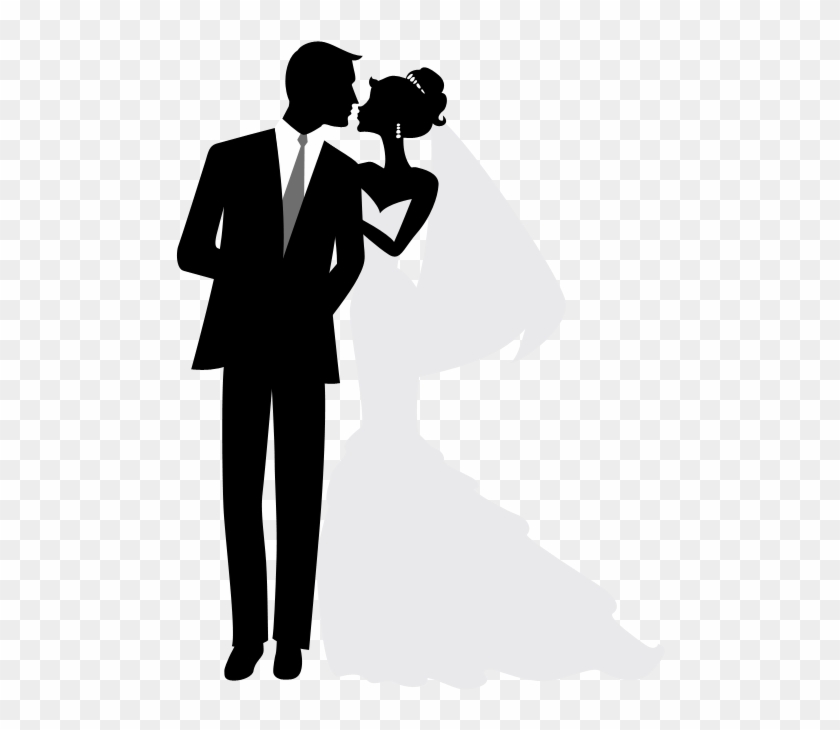 Wedding Invitation Bridegroom Clip Art - Bride And Groom Silhouette Png #780075