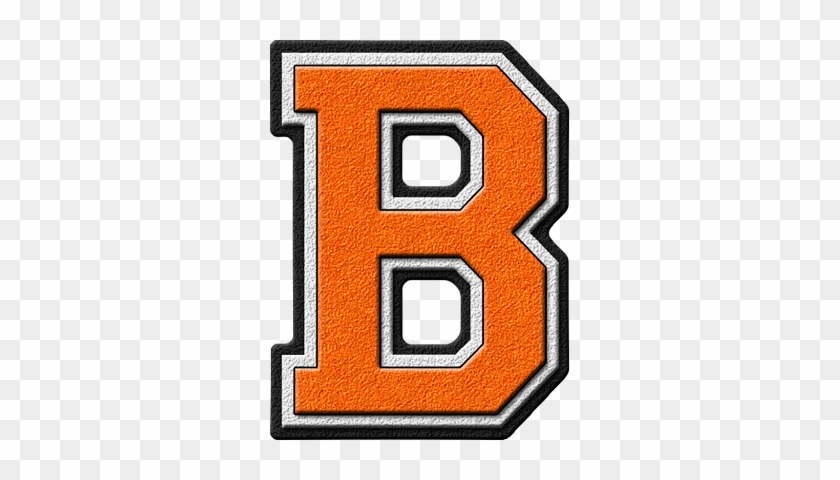 B Letter - Orange Varsity Letter B #780274