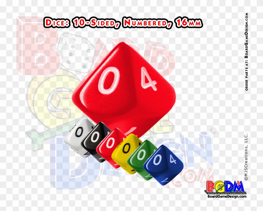 Ten Side Dice Clip Art At Clker - Color Sided Dice #780443