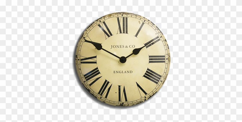 Large Convex Tin Wall Clock - Jones Convex Wall Clock - Cream And Brown. #780689