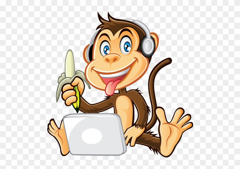Laptop Monkey Cartoon Clip Art - Laptop Monkey Cartoon Clip Art #780766