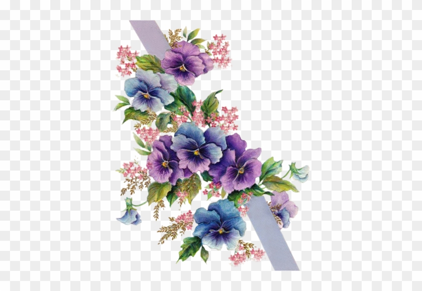 Flowers - Vintage - Happy Mothers Day Pansies #781135
