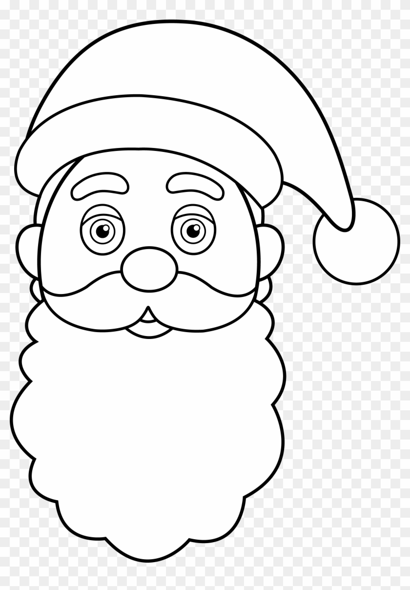Line Art Of Santa Claus Face - Santa Claus Face #781152