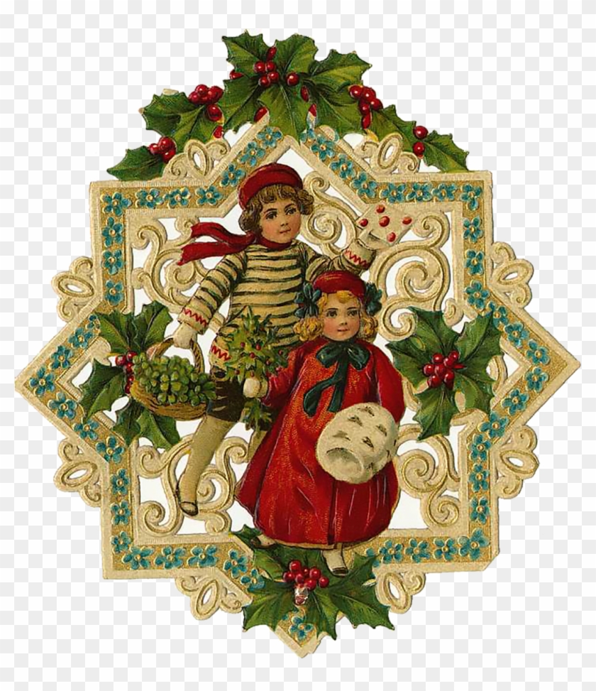 Vintage Victorian Christmas Die Cut Clip Art Day Eight - Victorian Merry Christmas #781200