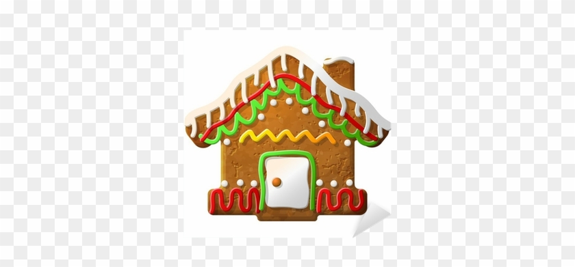 Gingerbread House Decorated Colored Icing Sticker • - Gingerbread House #781290