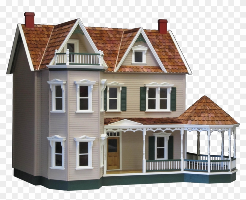 Glenwood Ebay Dollhouse With Brown Roof And Gazebo - Dollhouse #781329