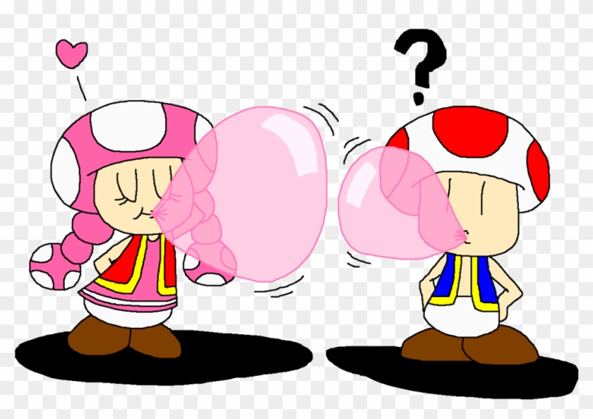 Toad And Toadette Bubble Gum Fun By Pokegirlrules - Cartoon #781491