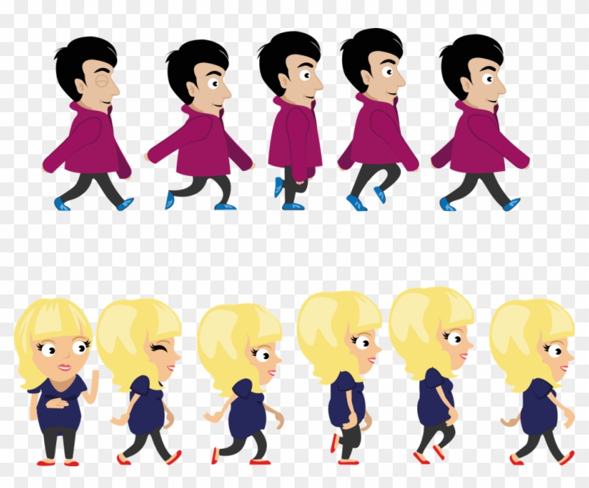 Woman-walk Cycle - Walk Cycle Animation Png - Free Transparent PNG Clipart  Images Download