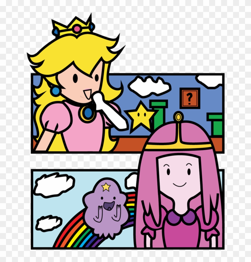 Princess Peach X Princess Bubblegum By Thebadwolf-13 - Cartoon #781569