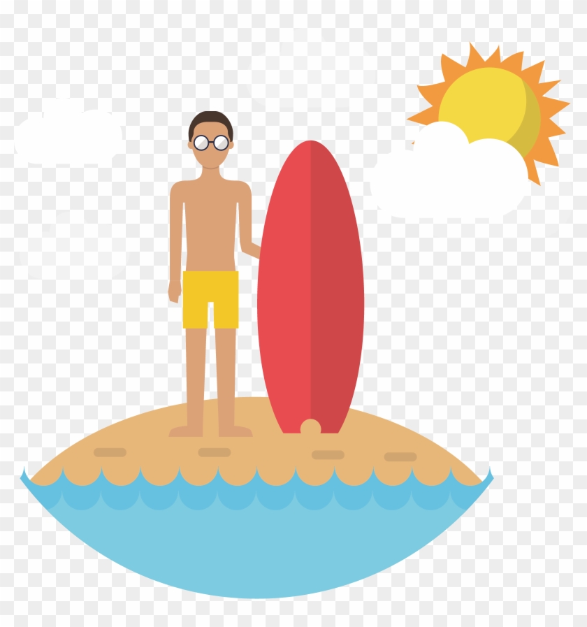 Beach Surfing Clip Art - Beach Surfing Clip Art #781696