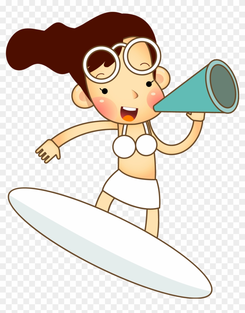 Vector Surfing The Girl With The Horn 1251*1535 Transprent - Vector Surfing The Girl With The Horn 1251*1535 Transprent #781757