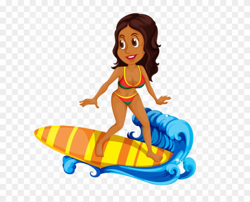 Girl Surfing Png Image - Surfing Cartoon Png #781759