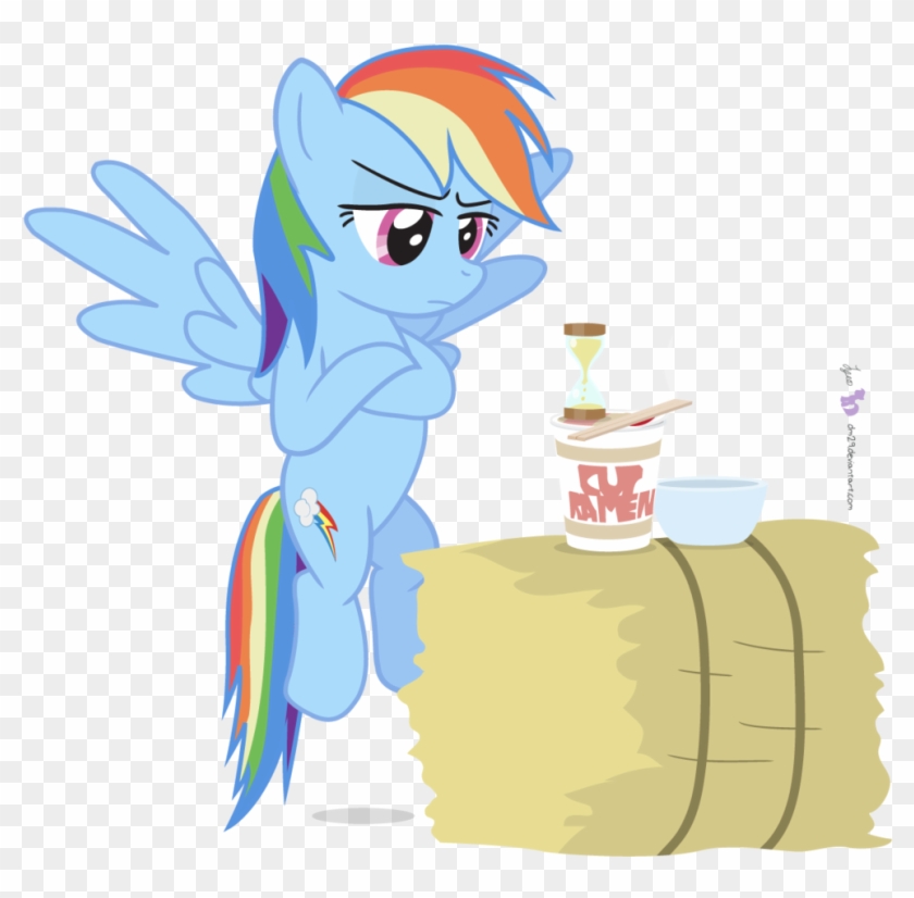 Dm29, Chopsticks, Crossed Arms, Cup Noodles, Female, - Rainbow Dash In Heat #781783