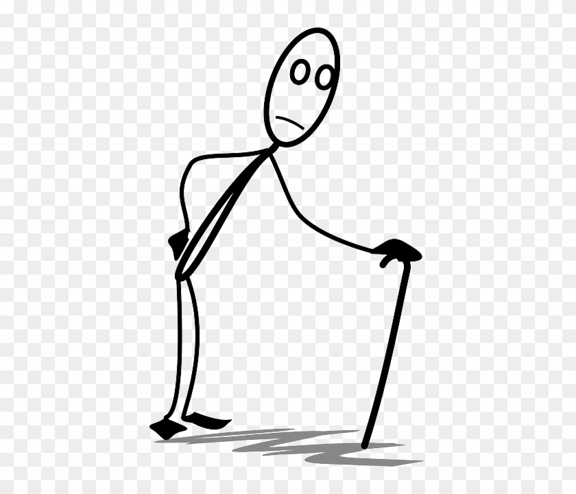 Old, Elderly, Grandfather, Grandpa, Stickman - Old Man Stick Figure #781911