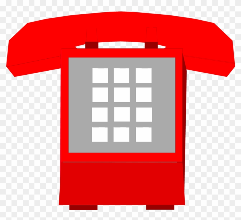 Illustration Of A Red Telephone - Icon #782021