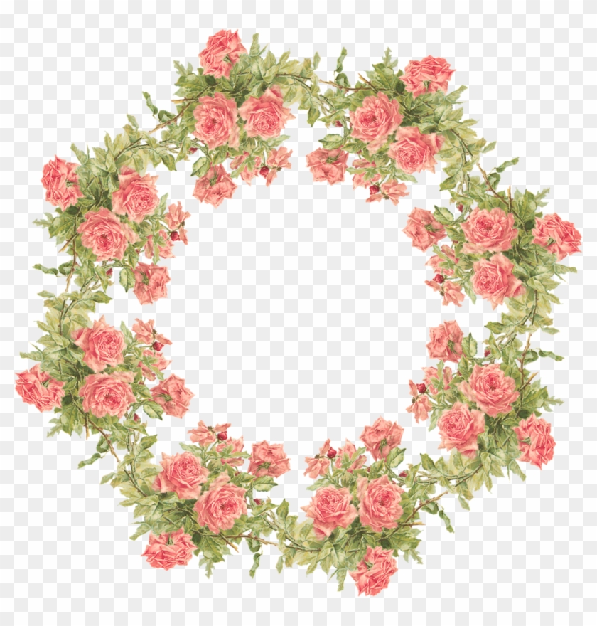 Catherine Klein Peach Roses Digital Elements - Flower Frame Png Transparent #782678