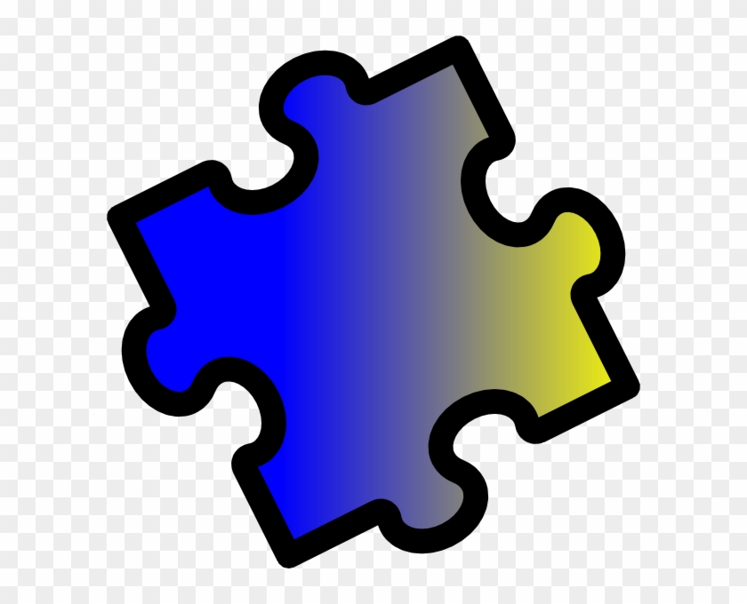 Blue And Yellow Puzzle Piece #782851