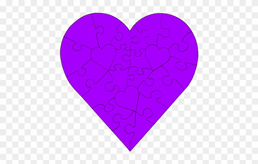 23 Piece Heart Shaped Puzzle - Purple Puzzle Transparent Piece #782928