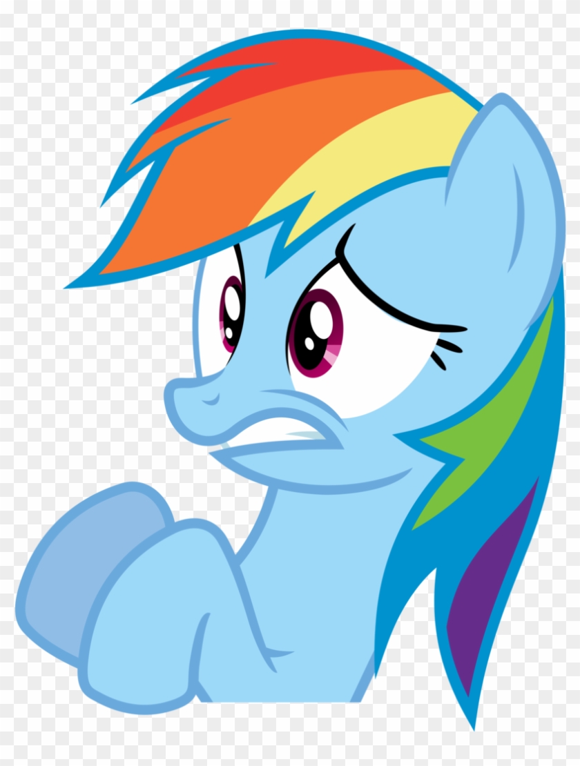 Rainbow Dash Vector - Rainbow Dash Scared Face #782980