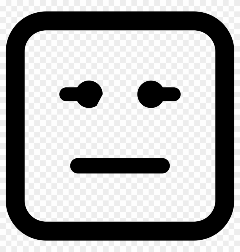 Emoticon Square Face With Straight Mouth And Eyes Lines - Numbers 3 Icon #782981