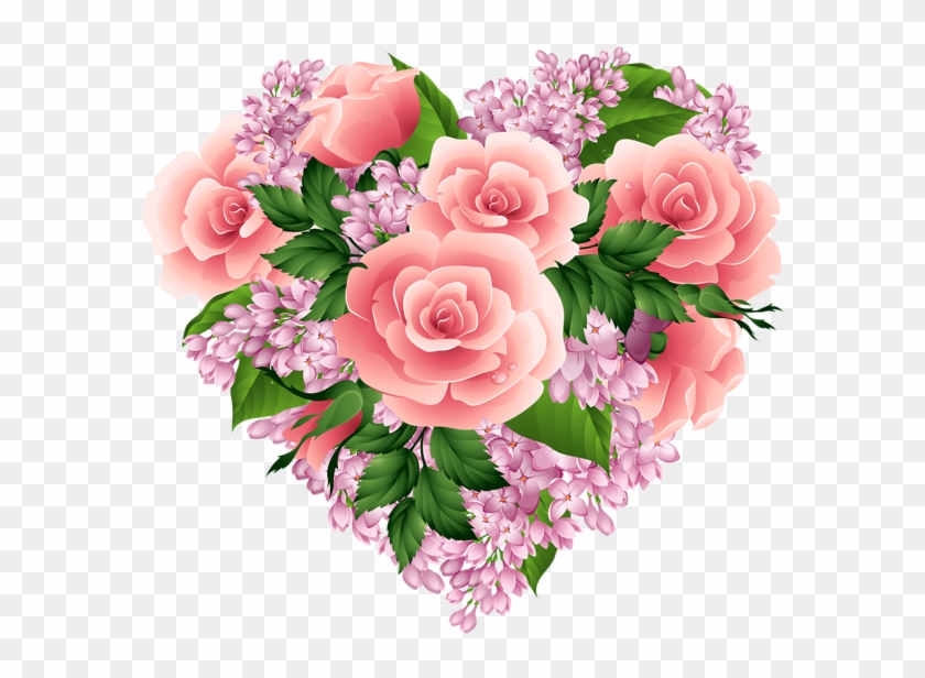 Floral Heart Png Clipart Image - Heart Flowers Png #783089
