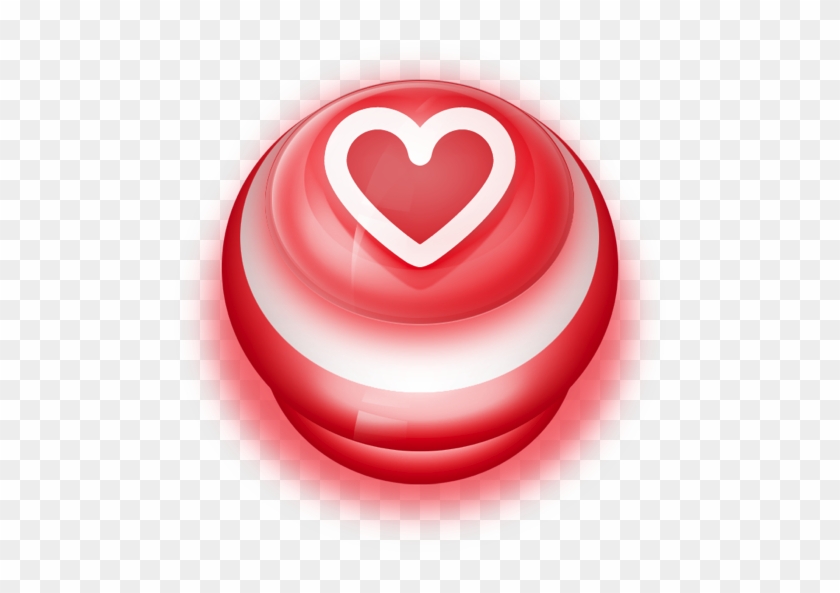 Button Red Love Heart Icon - Icon #783297