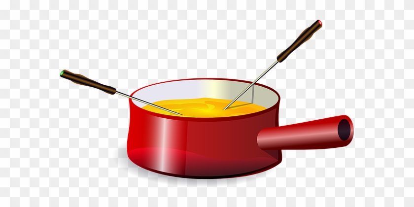 Fondue Cheese Pot Pan Melted Red Handle Di - Fondue Art #783605