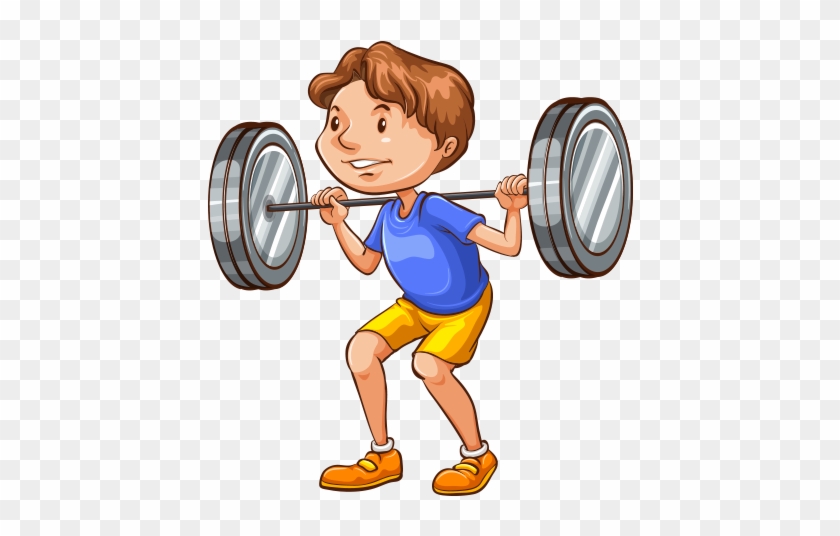 Clipart İnsan Resimleri - Boy Lifting Weights Drawing #783644