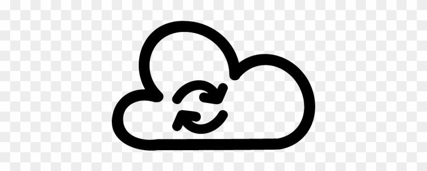 Synchronize Sign Of A Cloud With Two Arrows In Circle - Drawn Cloud Png #783685