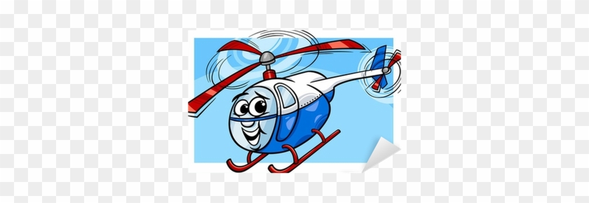 Helicopter Or Chopper Cartoon Illustration Sticker - Illustration #783999