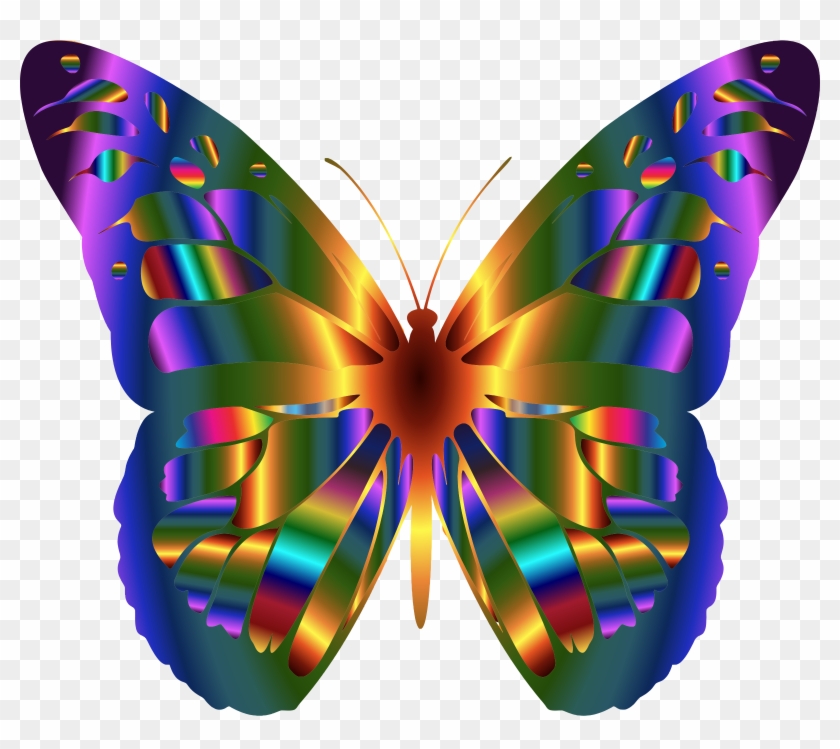 Iridescent Monarch Butterfly 2 By @gdj, A Colorful - Real Rainbow Monarch Butterfly #784032