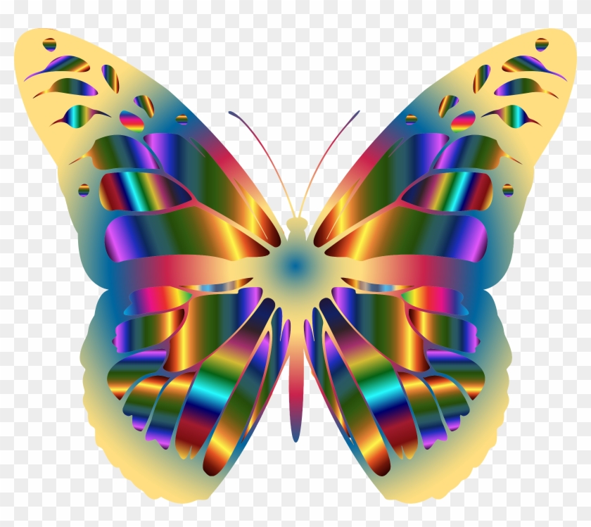 Rainbow Butterfly Clipart Bird - Iridescent Monarch Butterfly 15 Totes #784034