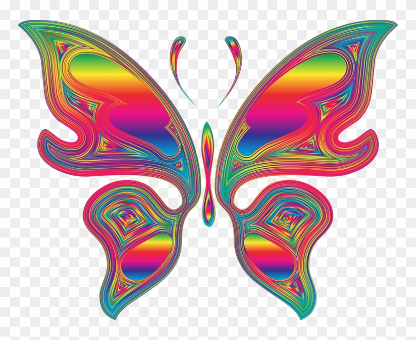 Rainbow Butterfly Svg - Butterfly #784068