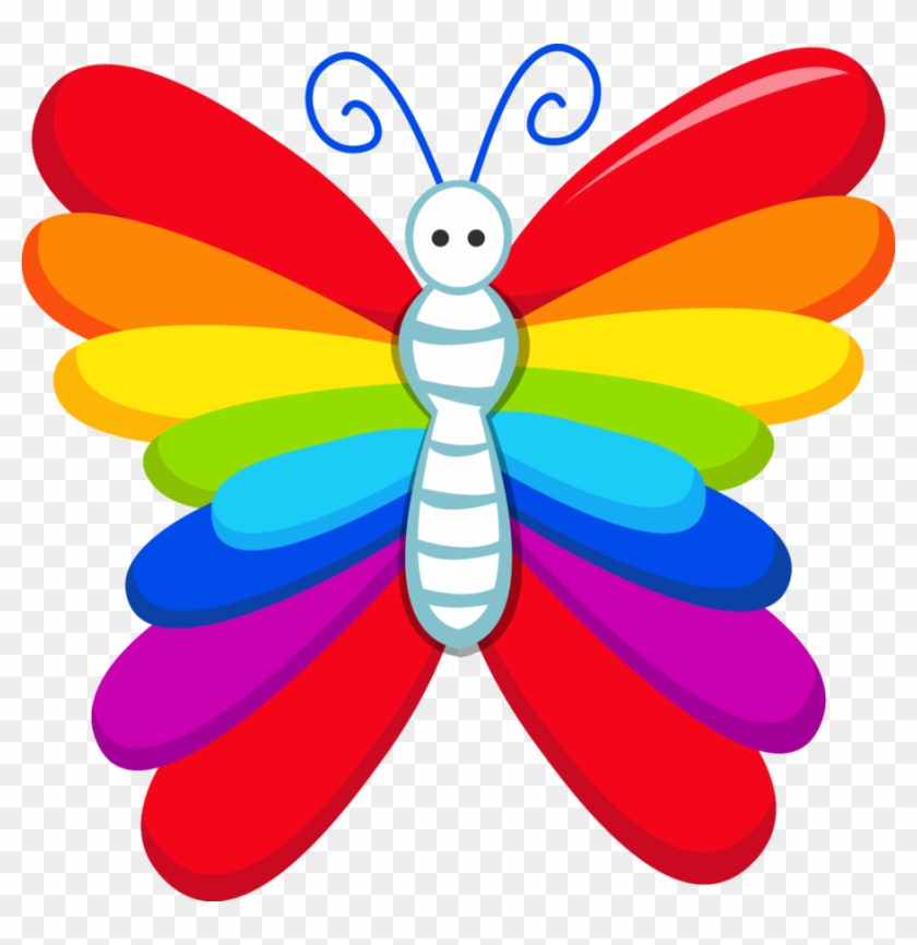 Butterfly - Rainbow Butterfly Clip Art - Free Transparent PNG Clipart  Images Download