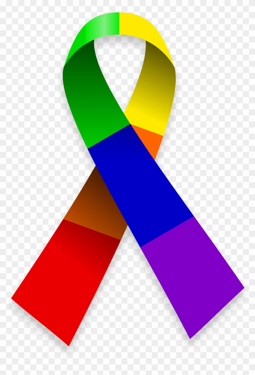 Lgbt Support Ribbon - Lgbt Pride Ribbon Png #784413