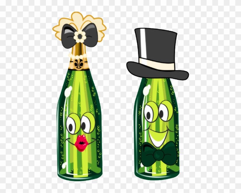 Wedding Clip Art Images On A Transparent Background - Cartoon Champagne Bottle #784535
