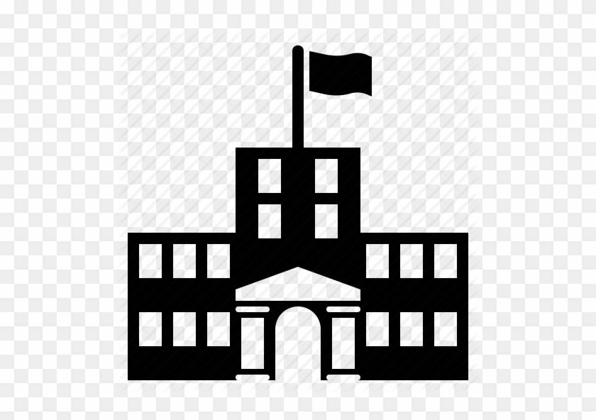 School Building Icon - School Building Png Black And White #785125