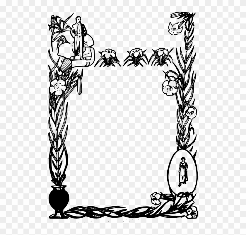 Ornate Flower Frame Logo Bingkai Hitam Putih Free Transparent Png Clipart Images Download