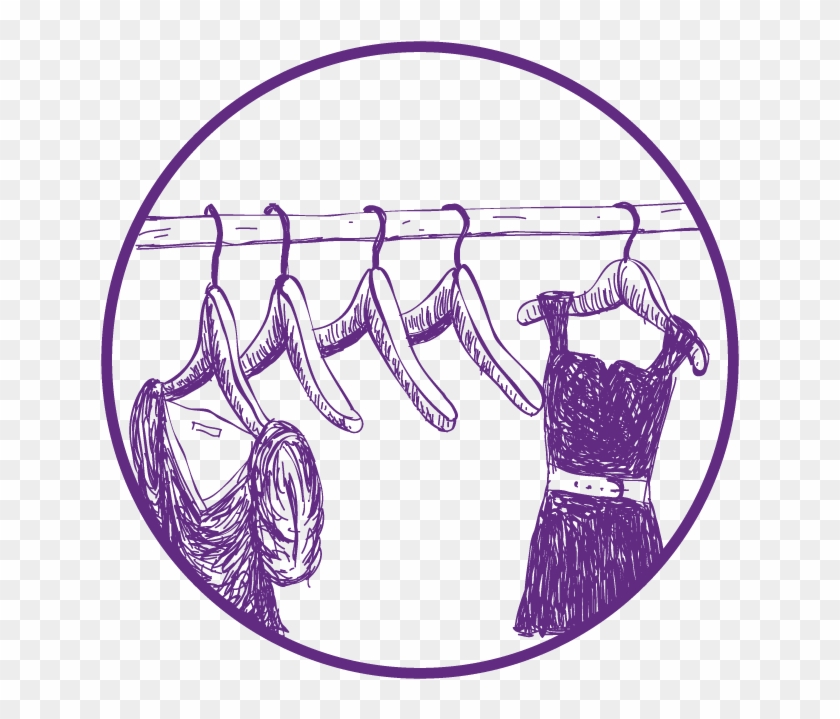 Purple Clip Are Of Clothes And Hangers - Clothes Hanger #785287
