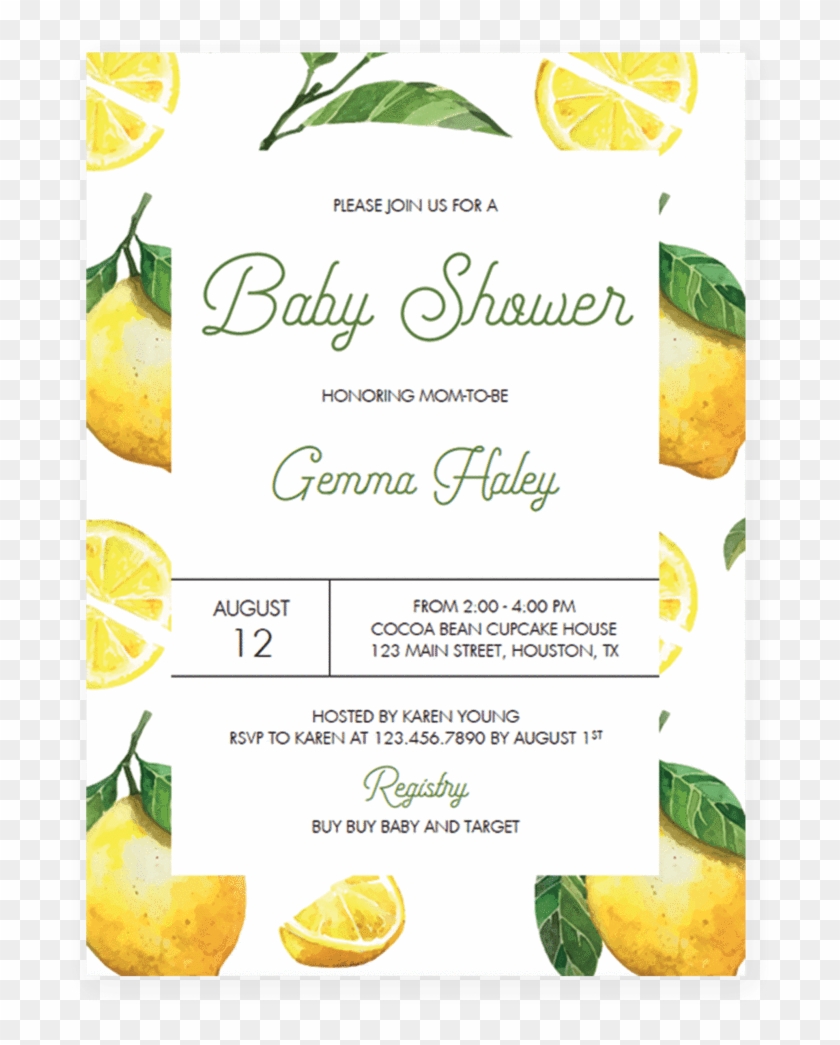 Lemon Baby Shower Party Invitation Template By Littlesizzle - Baby Shower #785630