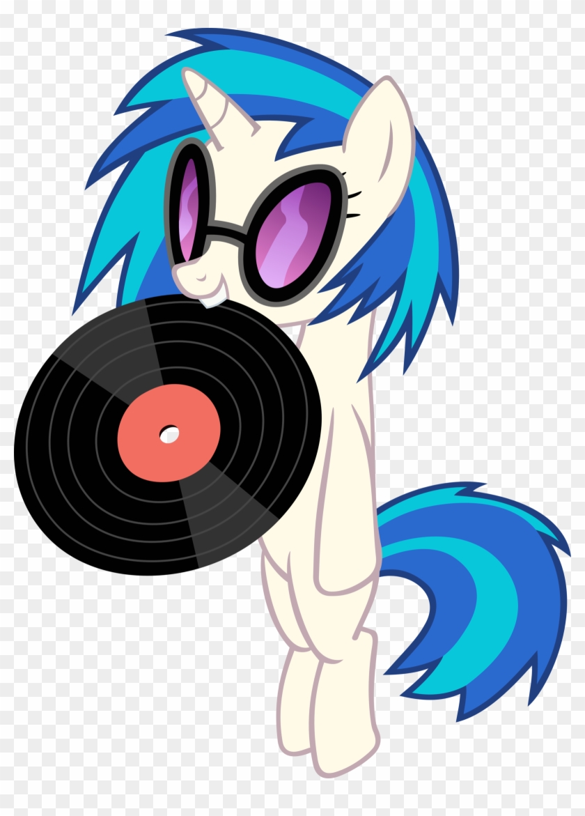 Vinyl Scratch Holding Record By - Dj Pon 3 #785752