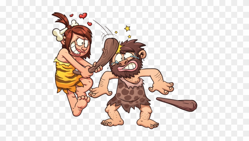 Cave Woman Hits Caveman With Club - Cave Woman Dragging Man #785869